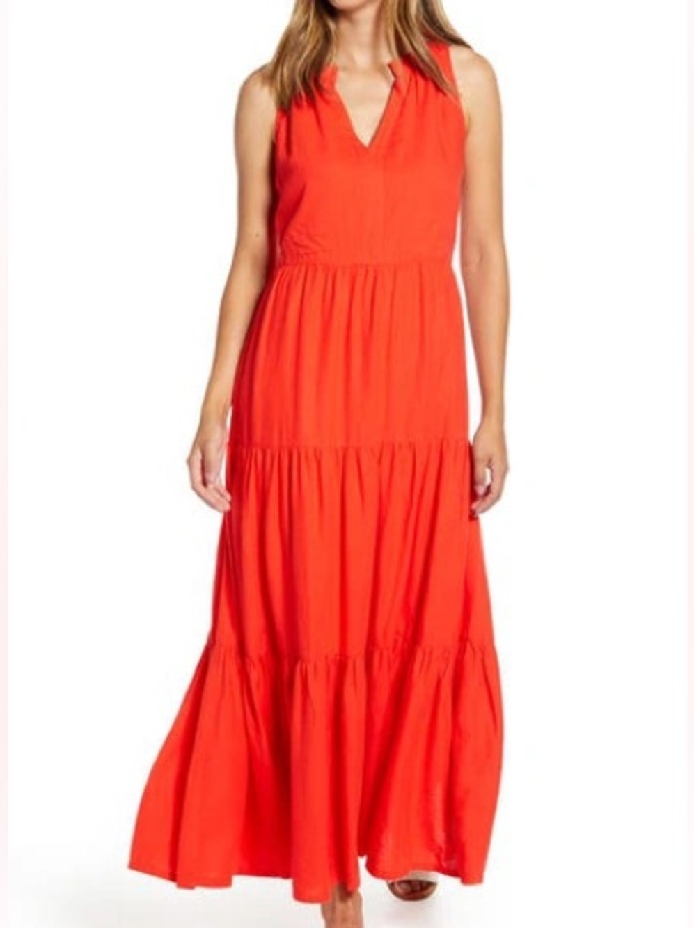 Tommy Bahama Lena linen blend maxi dress poppy